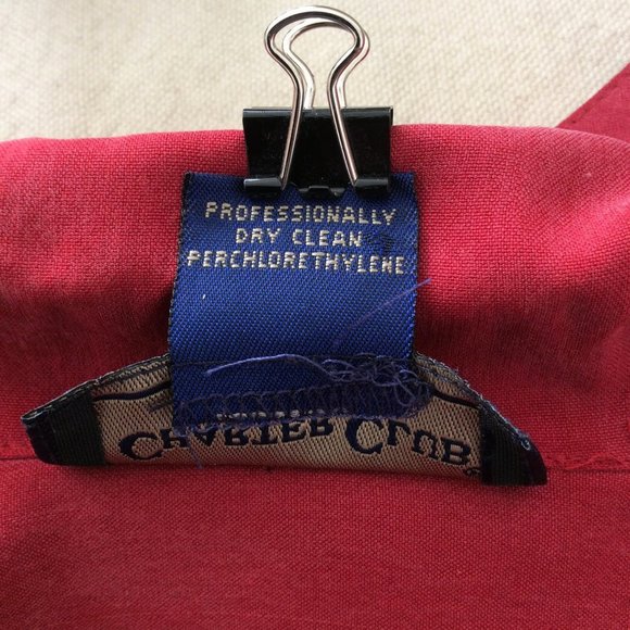 Charter Club Vintage Long Sleeve Red Silk Blouse Size M - Picture 5 of 5